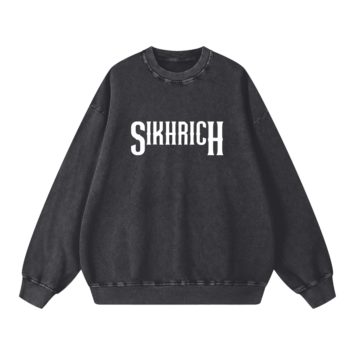 BORN TO RULE Crewneck acid washed