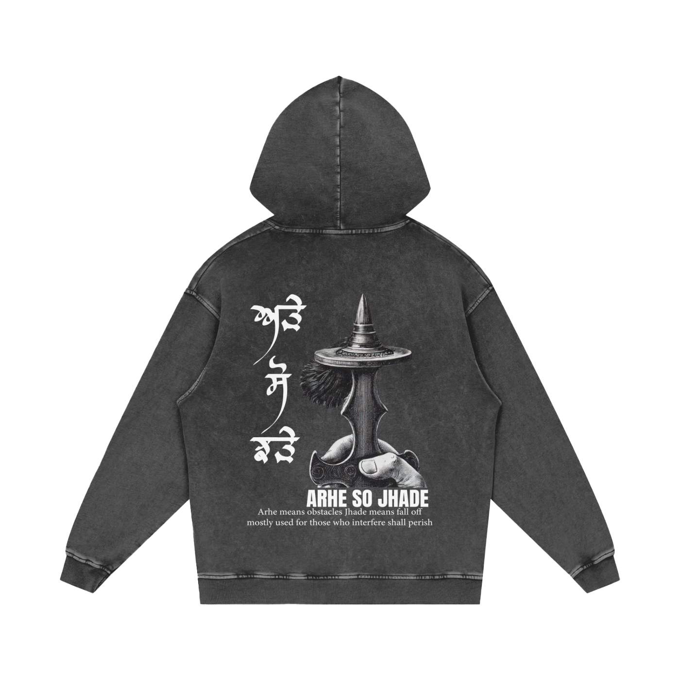 ARHE SO JHADE hoodie acid washed