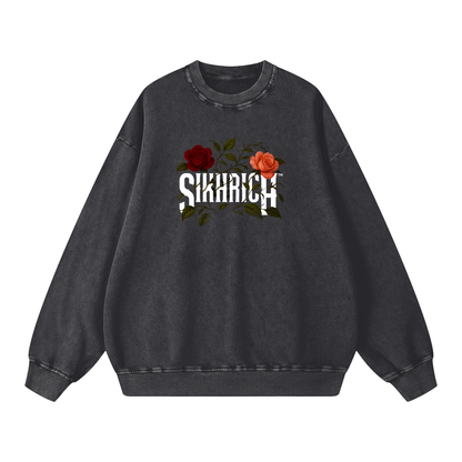 Shastran ke adheen hei raaj crewneck acid washed
