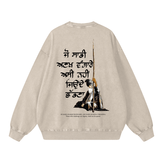 JO SADI ANAKH WANGARE acid washed crewneck light