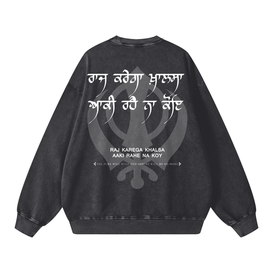 RAJ KAREGA KHALSA crewneck acid washed