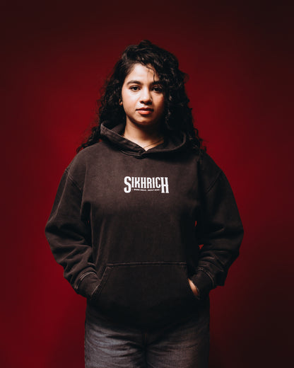Bhai Bachittar Singh Ji Hoodie acid washed