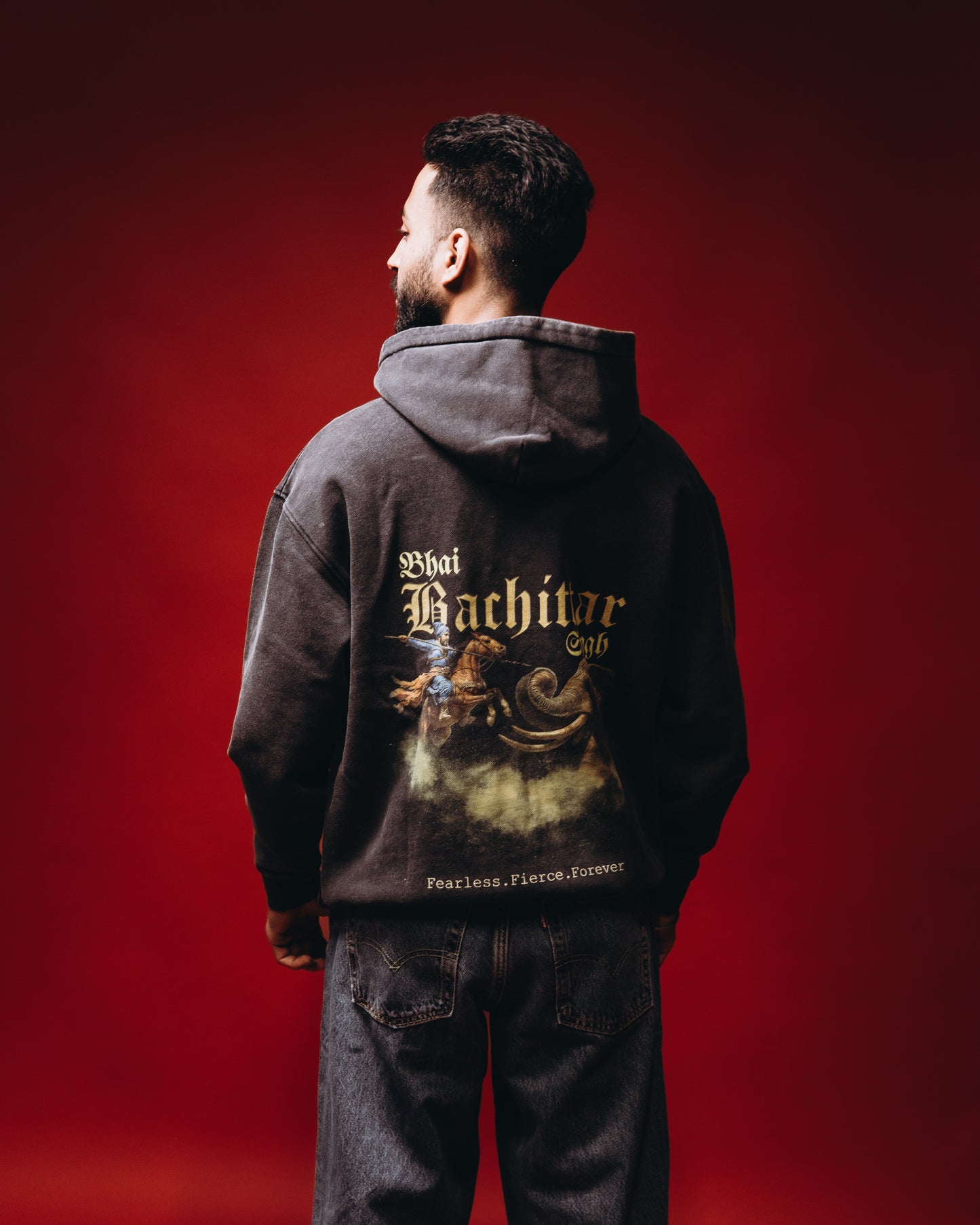 Bhai Bachittar Singh Ji Hoodie acid washed