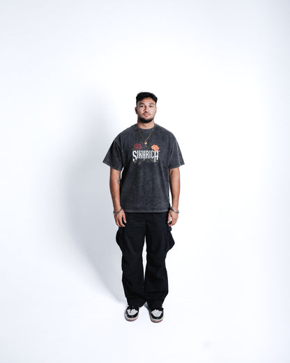 Shastran ke adheen hei raaj T-shirt acid washed