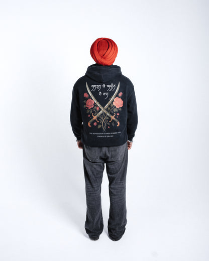 Shastran ke adheen hei raaj Hoodie acid washed