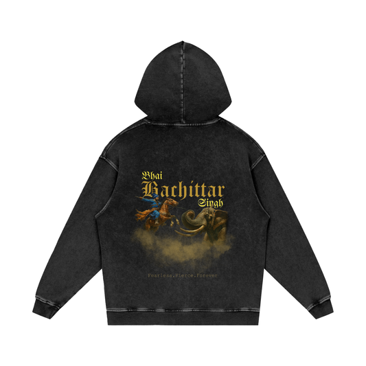 Bhai Bachittar Singh Ji Hoodie acid washed