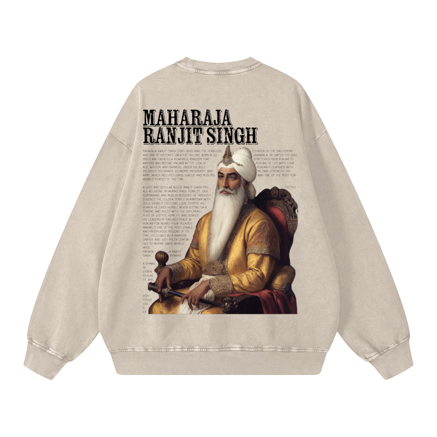 Maharaja Ranjit Singh Crewneck acid washed