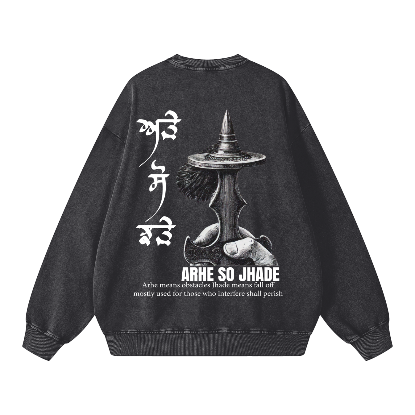 ARHE SO JHADE Crewneck acid washed