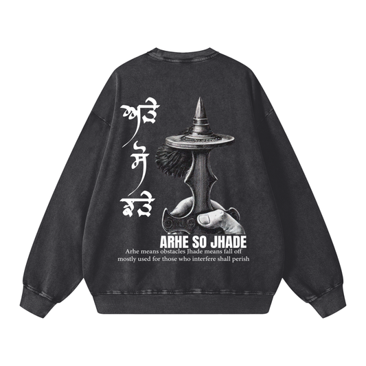 ARHE SO JHADE Crewneck acid washed
