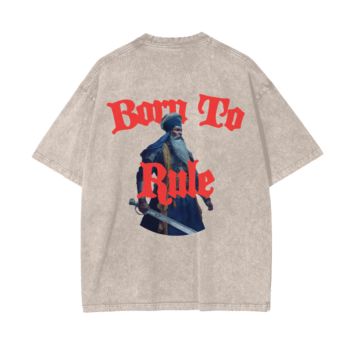 BORN TO RULE T-shirt acid washed