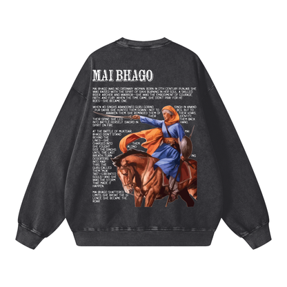Mai Bhago acid-washed crewneck