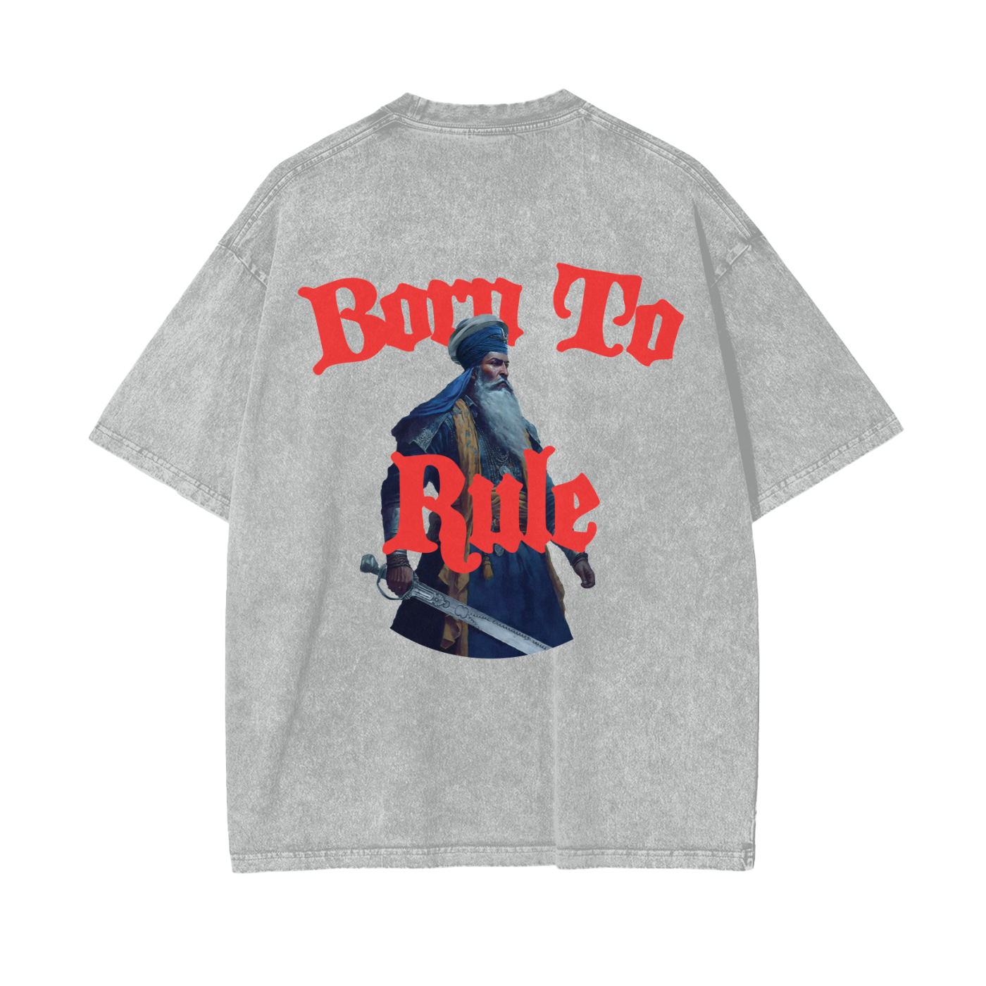BORN TO RULE T-shirt acid washed