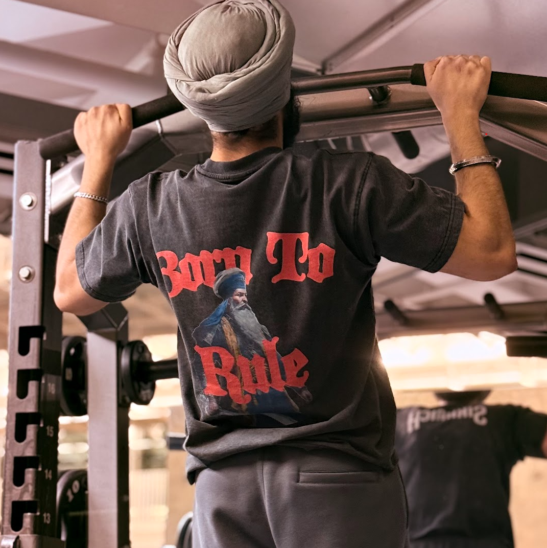 BORN TO RULE T-shirt acid washed