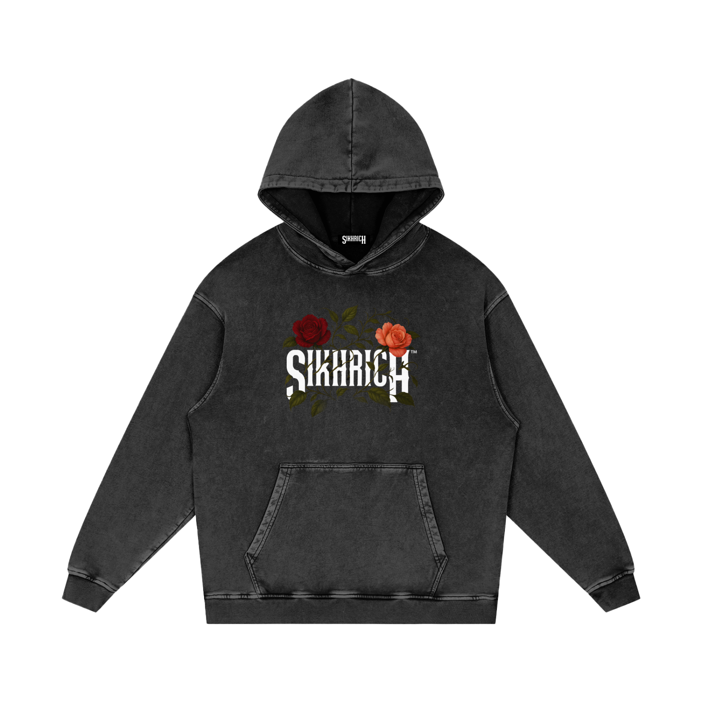 Shastran ke adheen hei raaj Hoodie acid washed