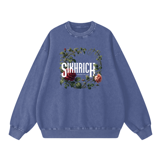 SIKHRICH ESSENTIAL crewneck acid washed