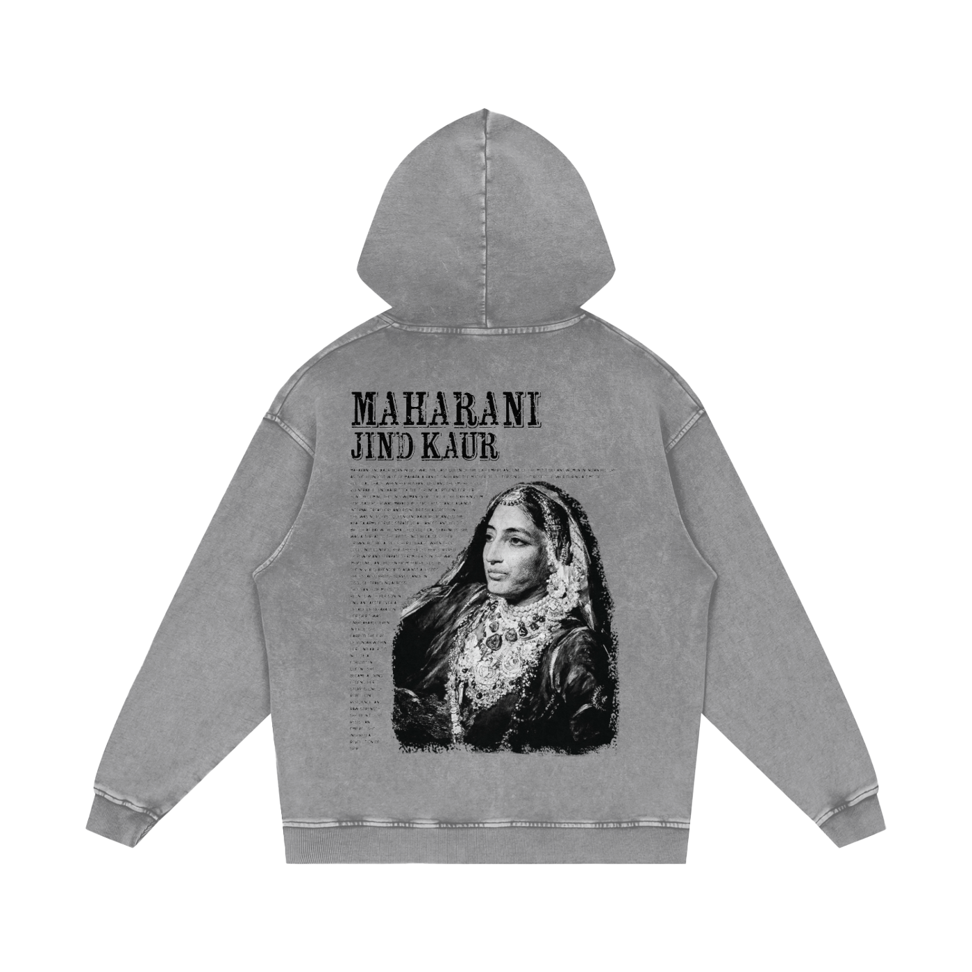 Maharani Jind Kaur Hoodie acid washed