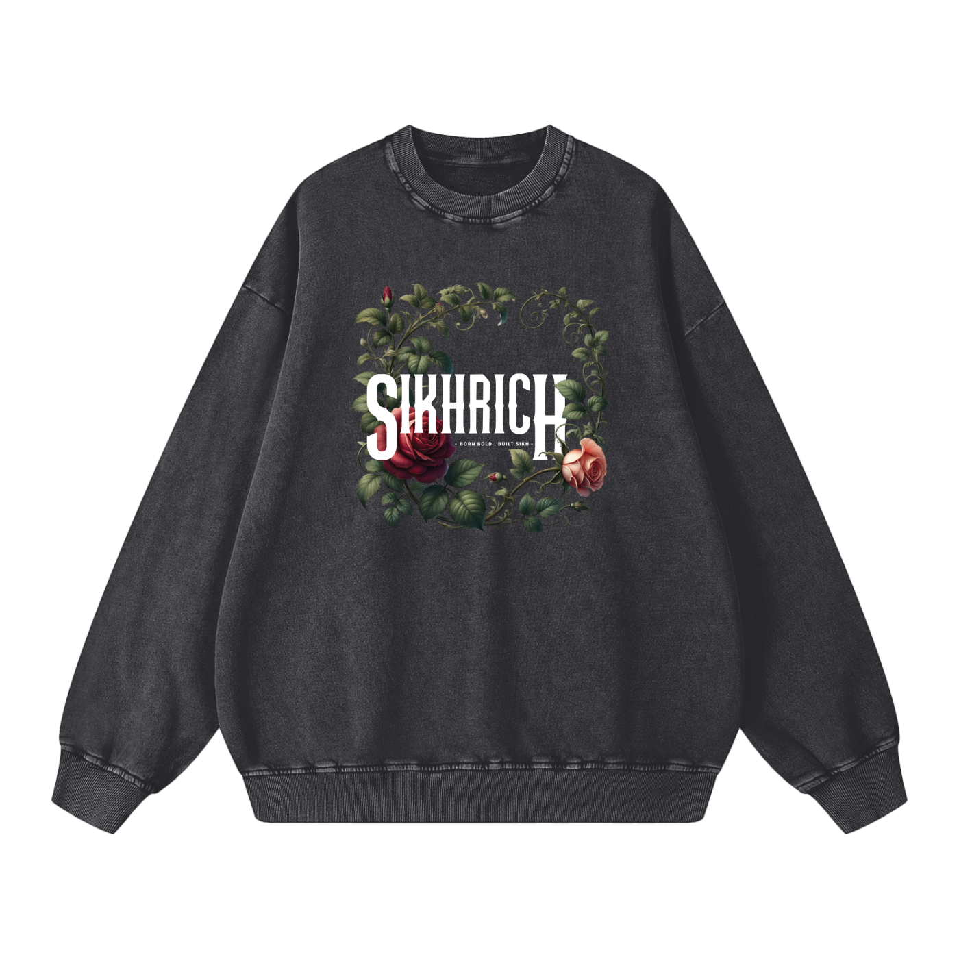 SIKHRICH ESSENTIAL crewneck acid washed