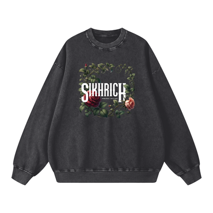 SIKHRICH ESSENTIAL crewneck acid washed